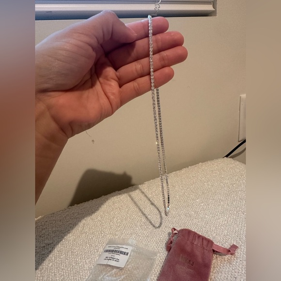 Luv AJ x Alyssa Lynch CZ Silver Tennis Necklace (Brand New) - Picture 4 of 6